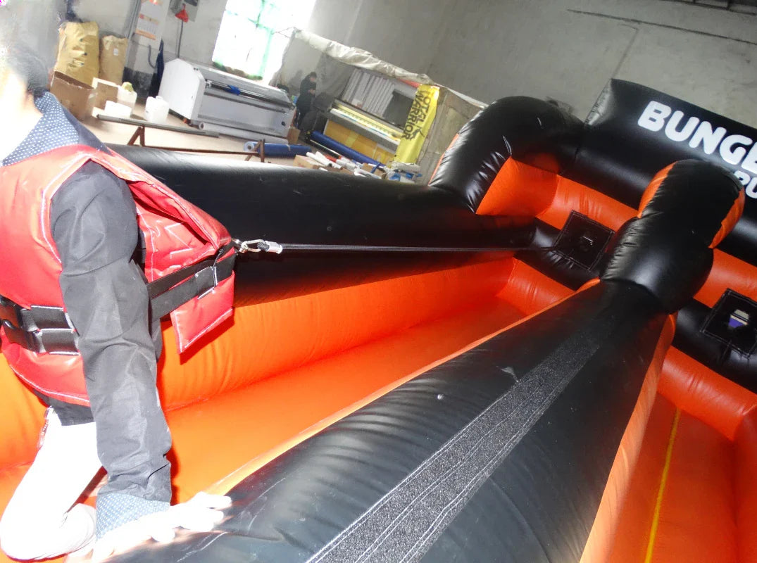 Aufblasbares Bungee-Run-Spiel mit 2 Bahnen