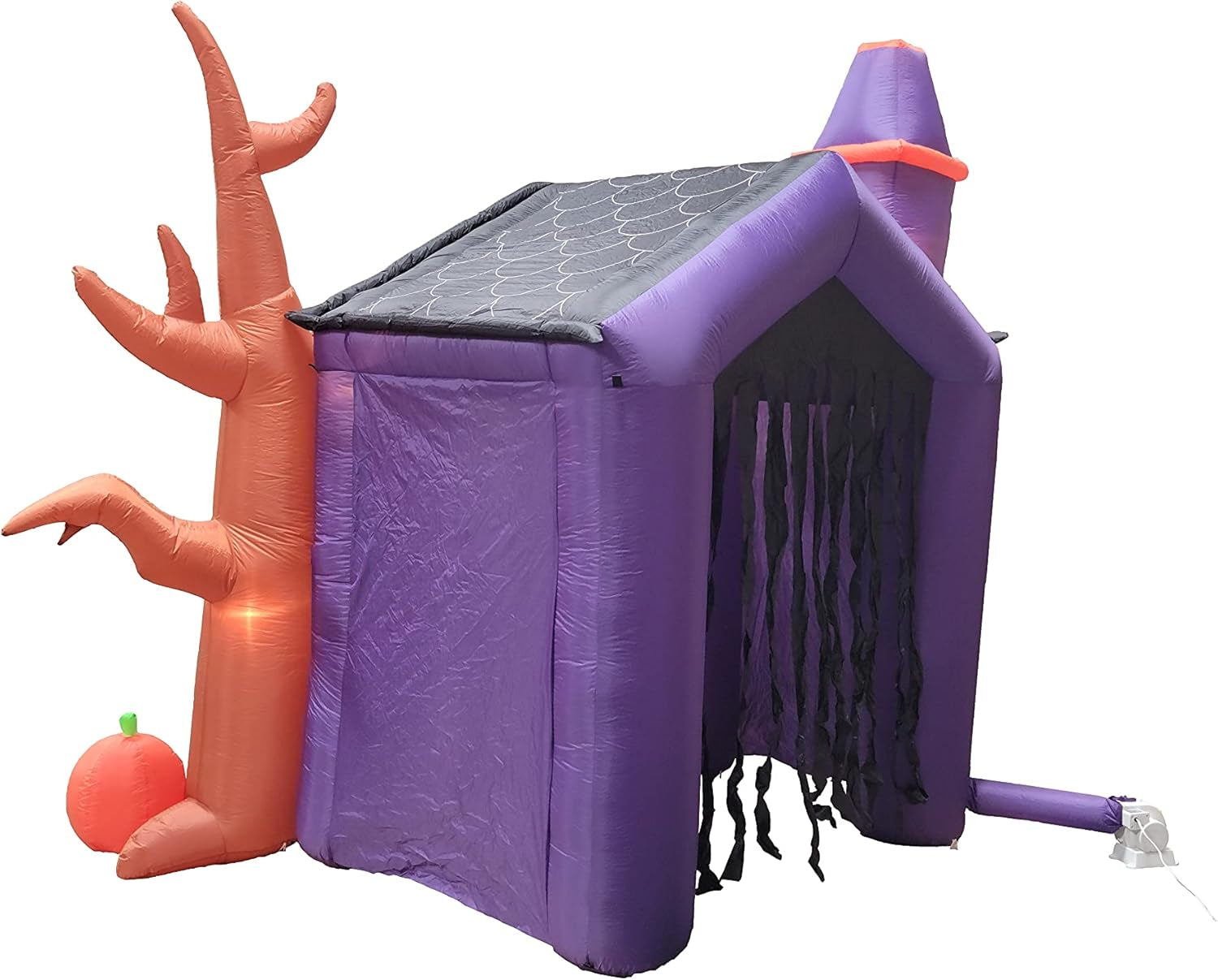 8.5 Foot Halloween Inflatable Haunted House Castle with Skeleton, Ghost, Tree and Pumpkin Lights Decor Outdoor Indoor Holiday Decorations, Blow up