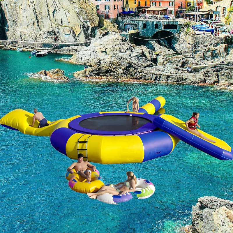 Aqua Aufblasbare Wasserrutsche & Trampolin