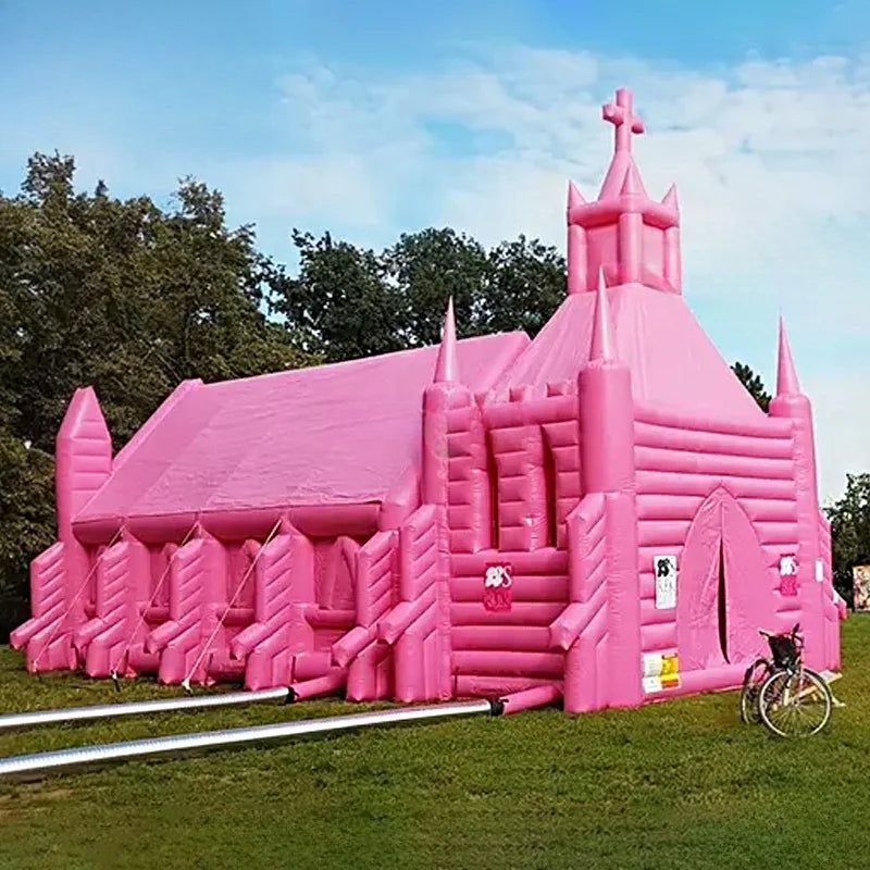 Inflatable Pink Church Tent for Outdoor Weddings and Events