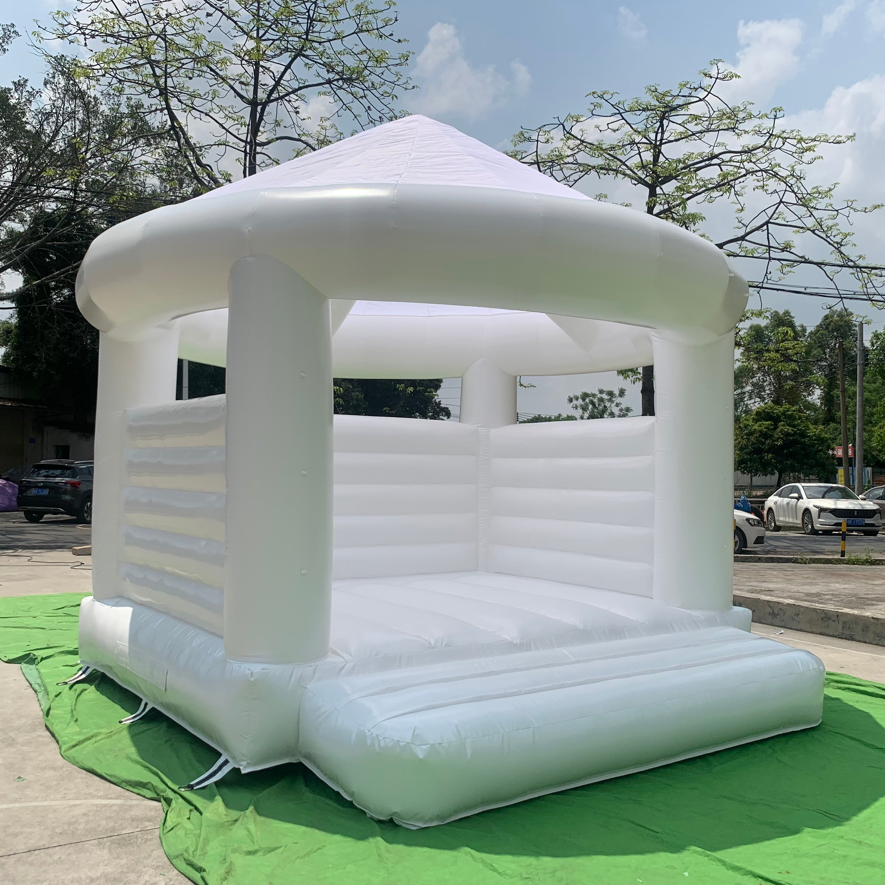 Boho White Bounce House for Events