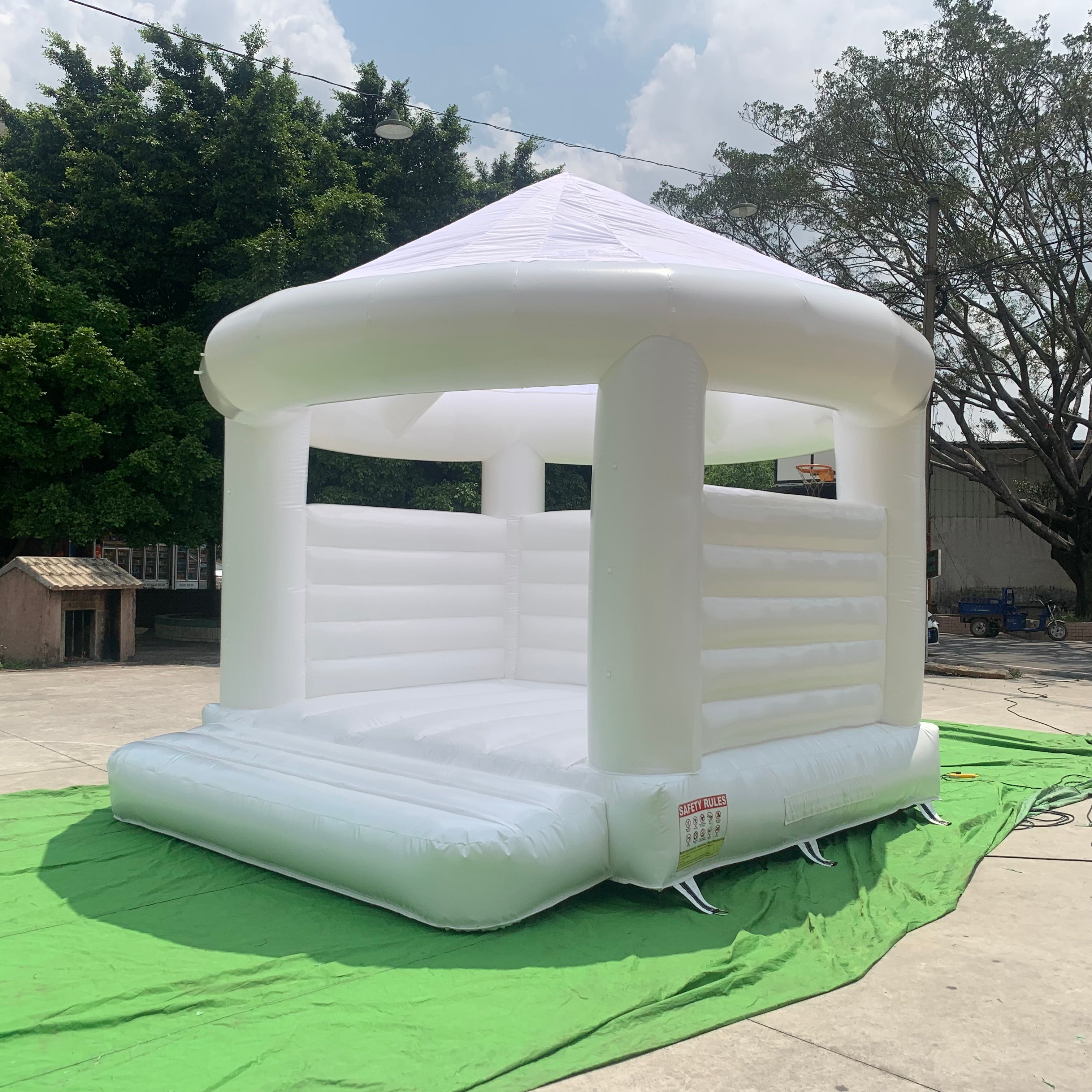 Boho White Bounce House for Events