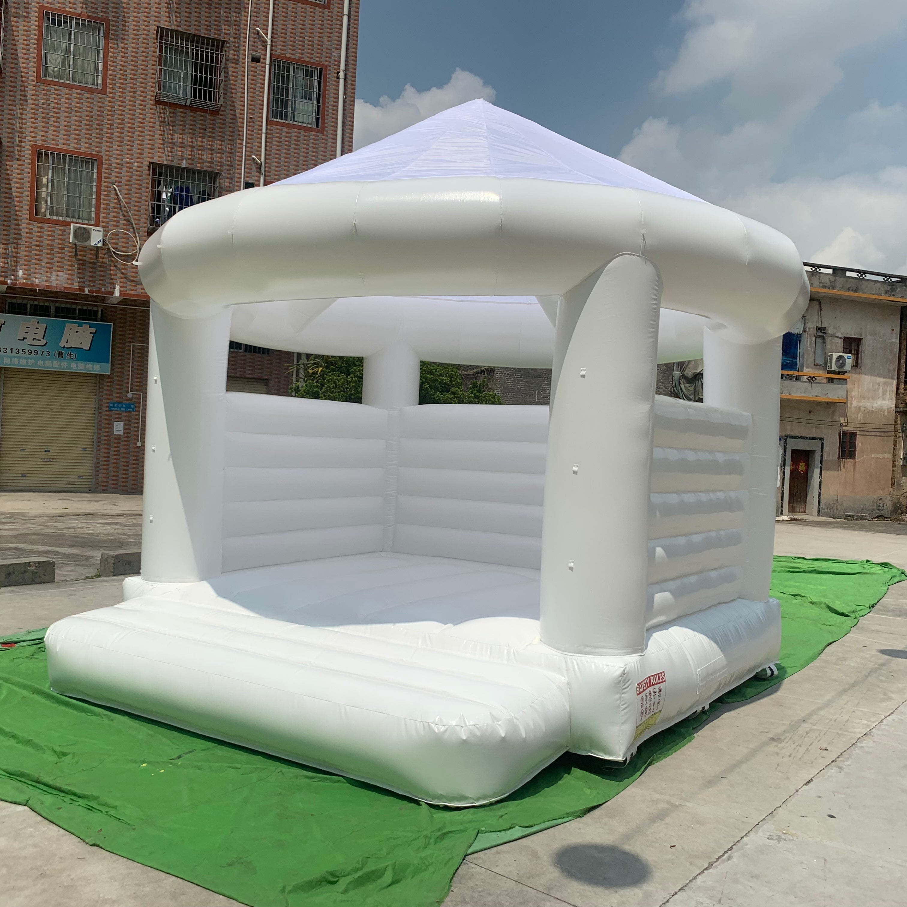 Boho White Bounce House for Events