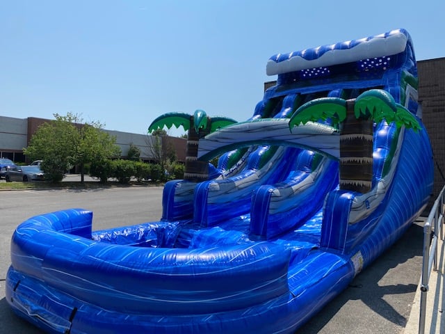 20ft Dual Lane Tropical WAVE Water Slide