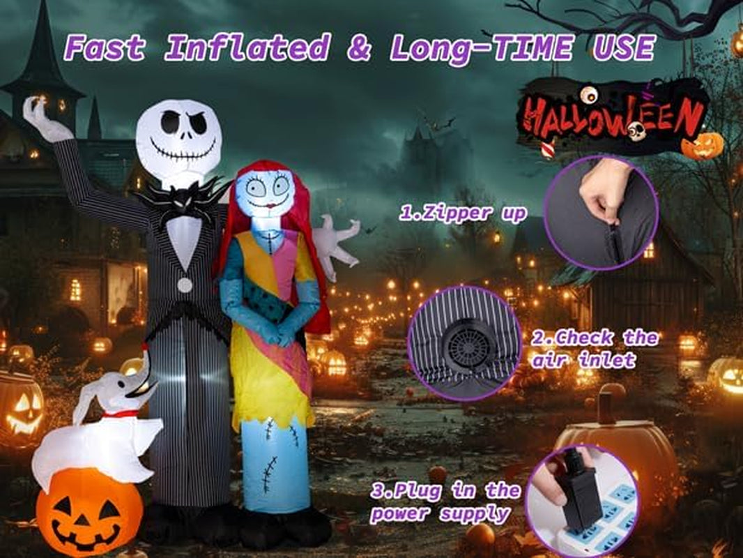 6Ft Halloween Decoration Outdoor Inflatable - Halloween Inflatable Decorations with Skeleton Dog and Pumpkin- Blow Up Inflatables with Built-in LED Lights for Yard Garden Lawn Decor