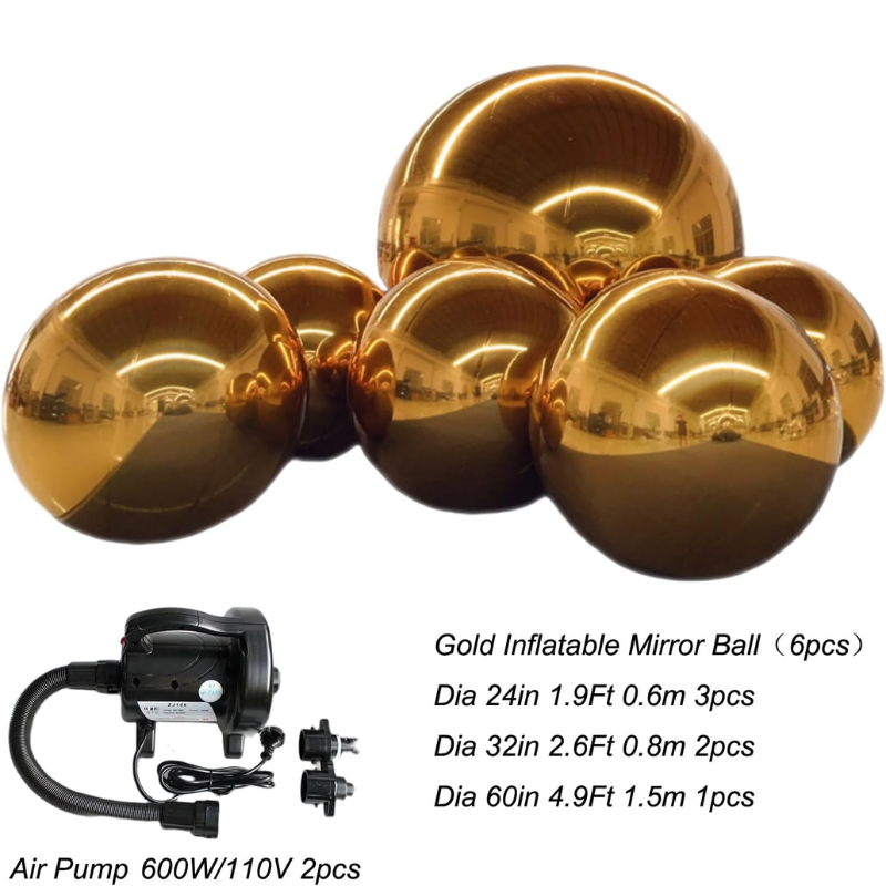 Reflektierende Kugel Aufblasbare goldene Spiegelkugeln