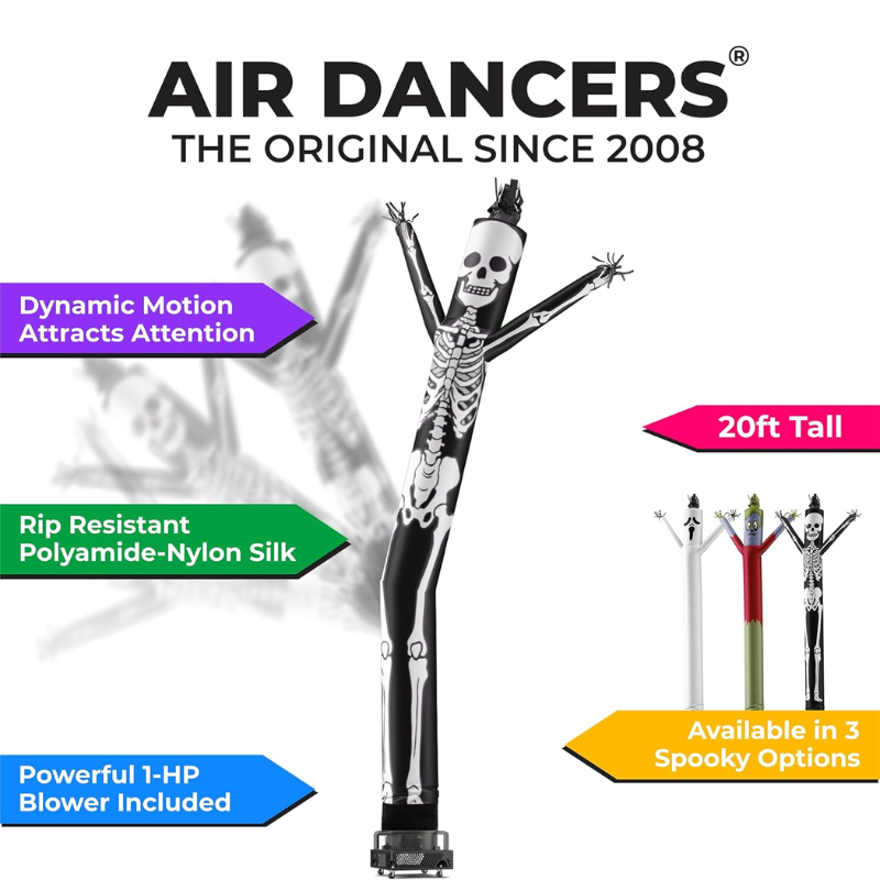 20 Fuß aufblasbarer Lufttänzer in Skelettform