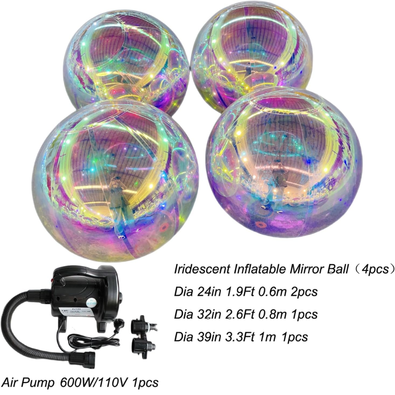 Glow Sphere Inflatable Mirror Balls