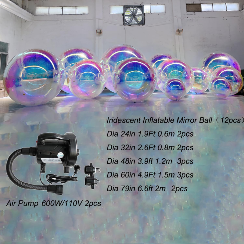 Glam Sphere Iridescent Inflatable Mirror Balls