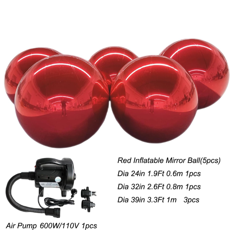 Vivid Sphere Red Inflatable Mirror Balls
