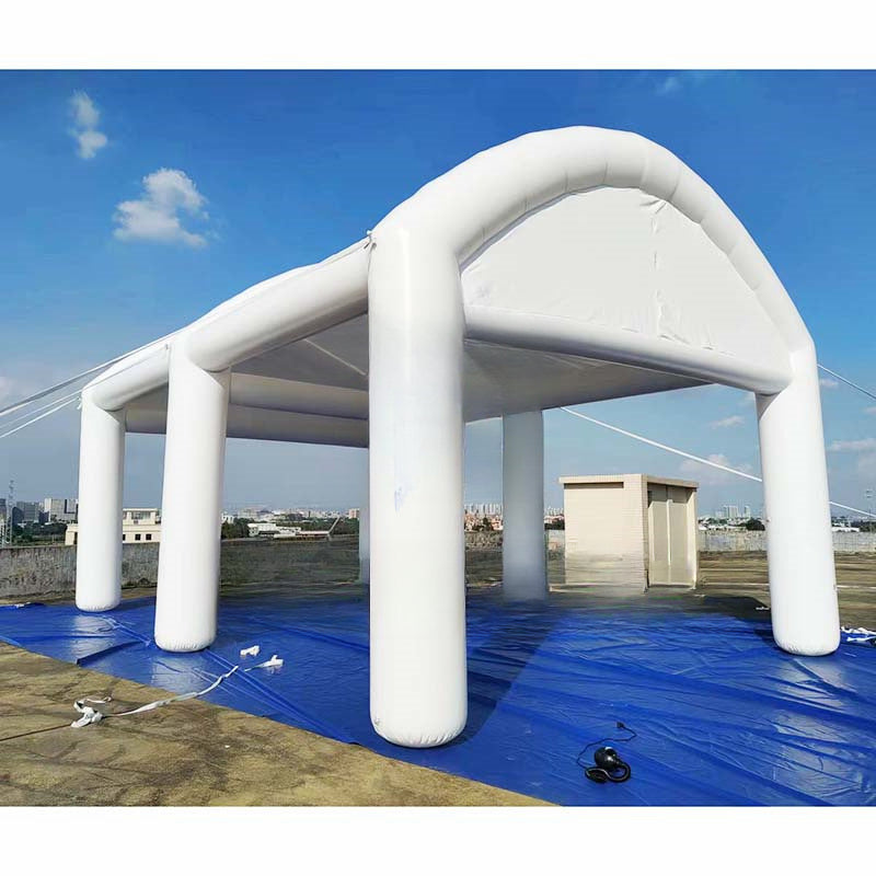 Tente de mariage gonflable blanche ouverte – Auvent élégant pour événements en plein air
