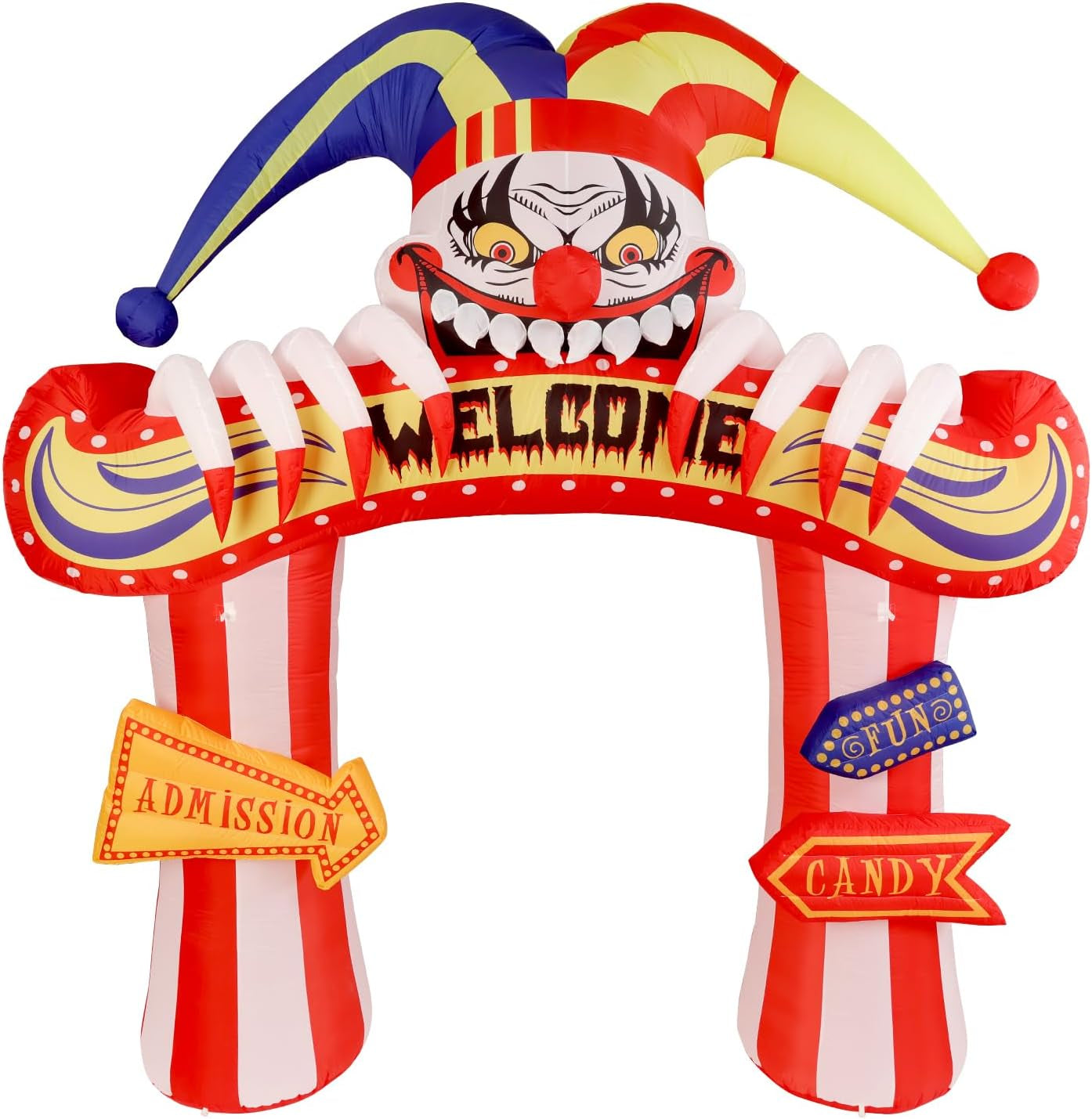10 Ft Halloween Inflatable Clowns Arched Door Outdoor Decorations, Day of The Dead Blow Up Yard Decor with Built-in LED Light (Plug in) for Lawn Home Dia de Los Muertos Party Indoor Outdoor
