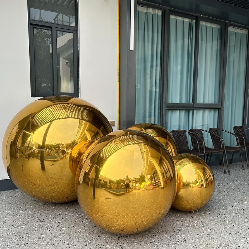 Golden Glow Inflatable Mirror Sphere