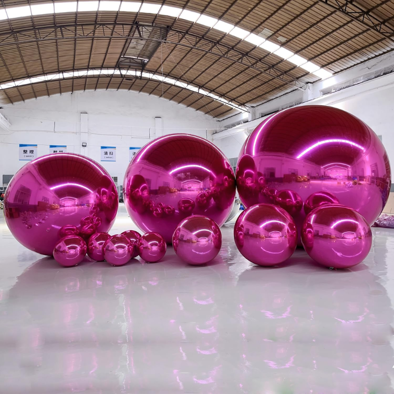 Glow Sphere Rosa aufblasbare Spiegelkugeln