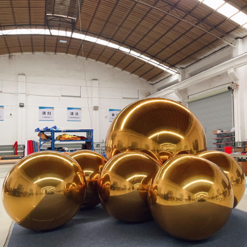 Reflektierende Kugel Aufblasbare goldene Spiegelkugeln