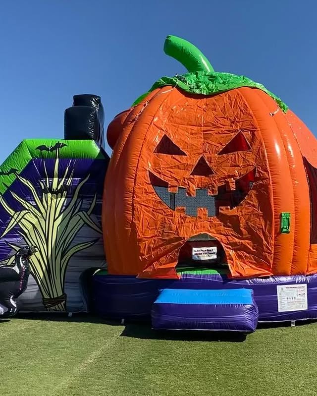 Giant Pumpkin Bounce House with Slide