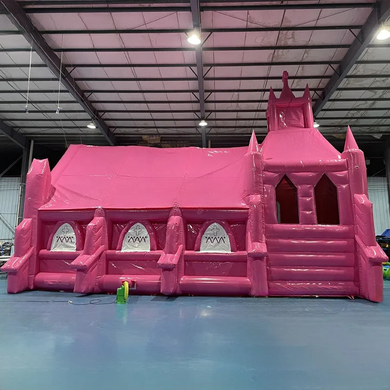 Inflatable Pink Church Tent for Outdoor Weddings and Events