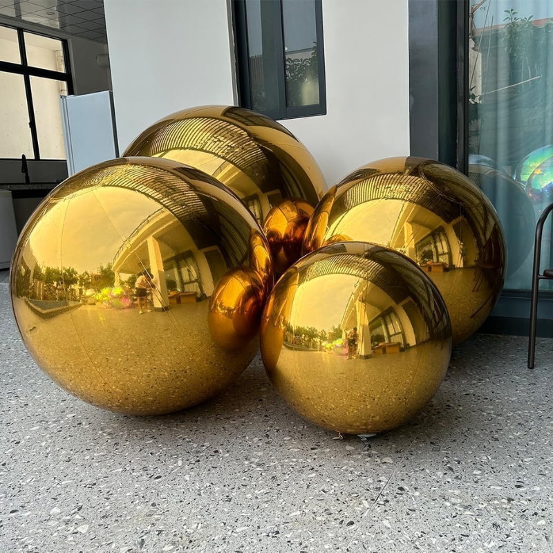 Golden Glow Inflatable Mirror Sphere