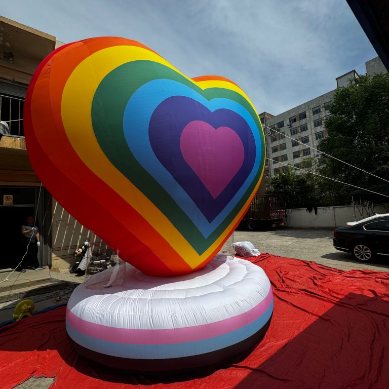 Giant Inflatable Rainbow Heart Balloon Decoration