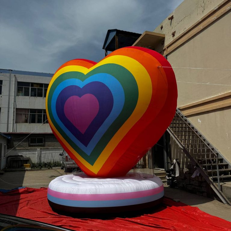 Giant Inflatable Rainbow Heart Balloon Decoration