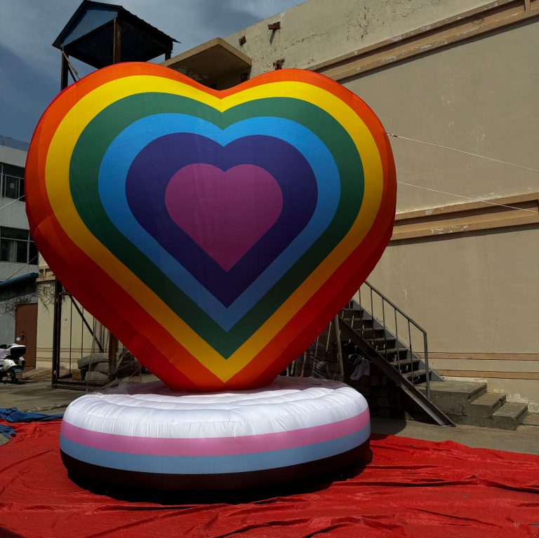 Giant Inflatable Rainbow Heart Balloon Decoration