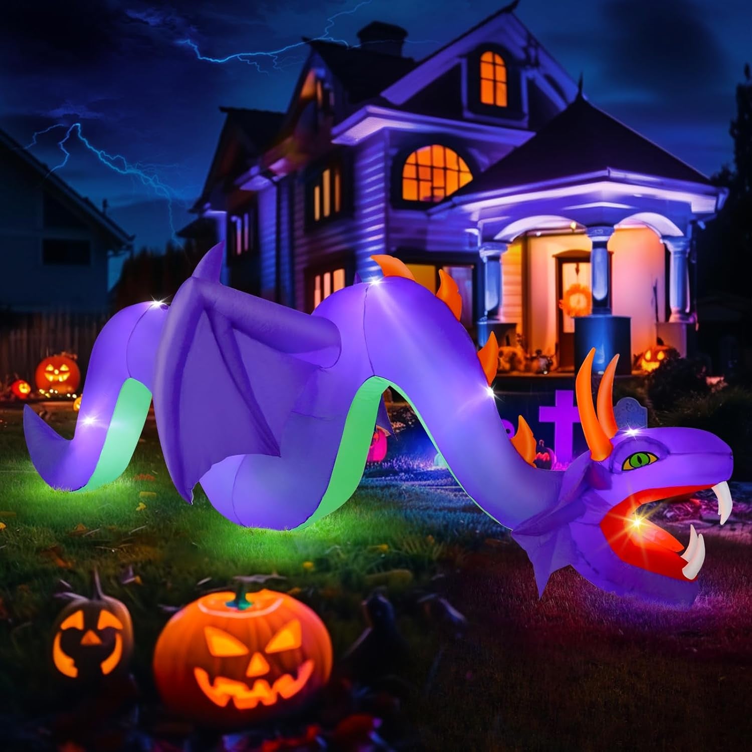 10FT Large Halloween Inflatable Archway Decoration, Halloween Blow Up Lighted Archway with Ghost & Black Cat & Cornucopia, Trick & Treat Yard Garden Patio Lawn Outside Decor