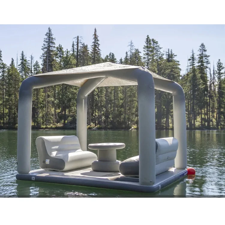 6 Person Floating Cabana Inflatable Water Lounge Tent Platform