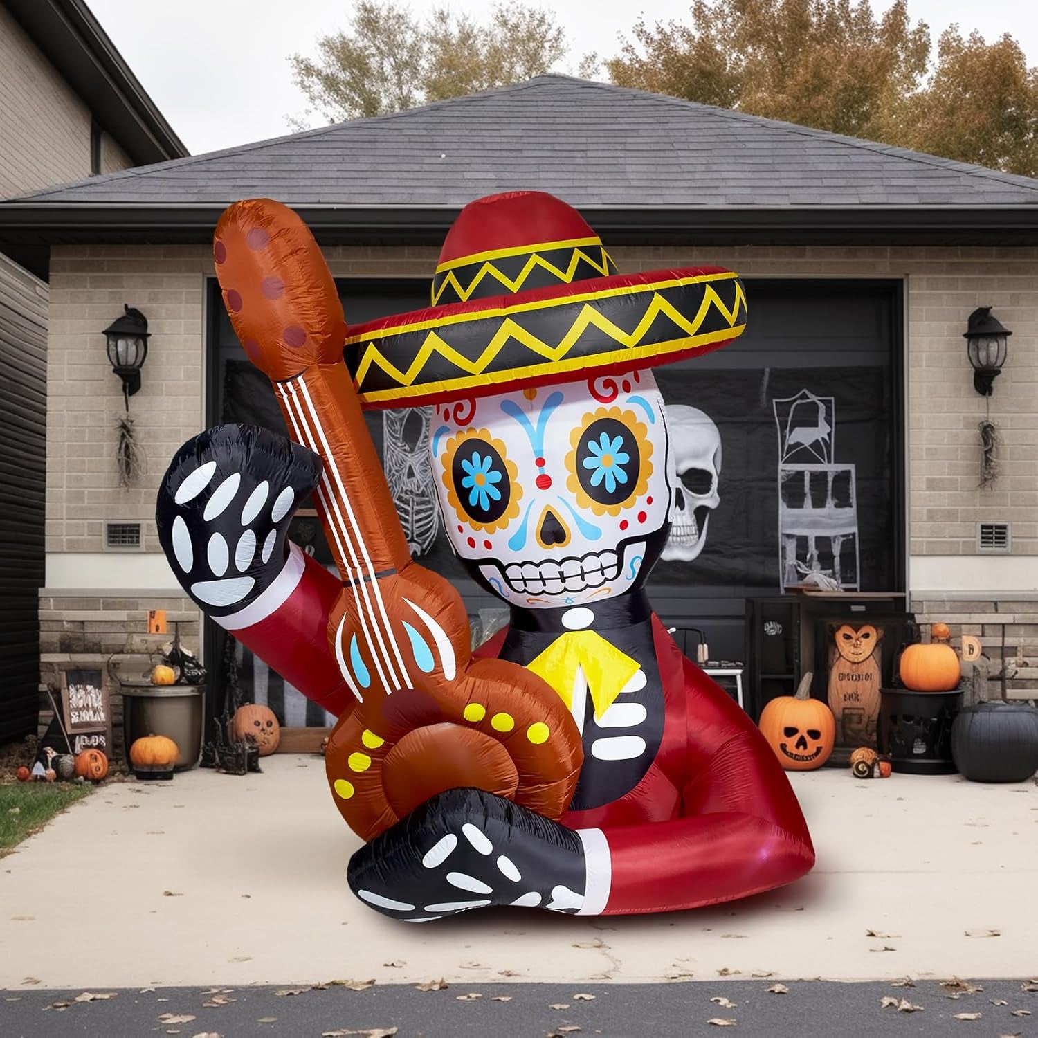 10 Ft Halloween Inflatable Clowns Arched Door Outdoor Decorations, Day of The Dead Blow Up Yard Decor with Built-in LED Light (Plug in) for Lawn Home Dia de Los Muertos Party Indoor Outdoor