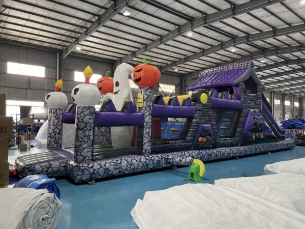 Halloween Double Lane Inflatable Obstacle Course