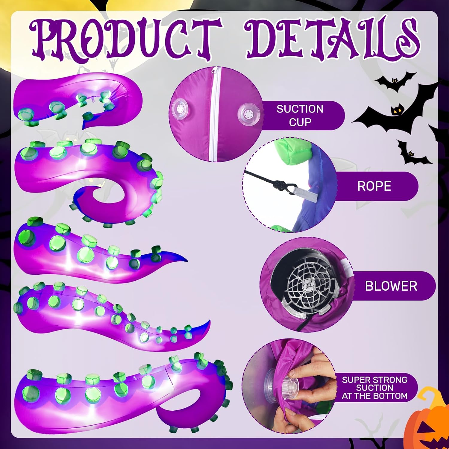 Halloween Inflatable Octopus Tentacle Yard Decor