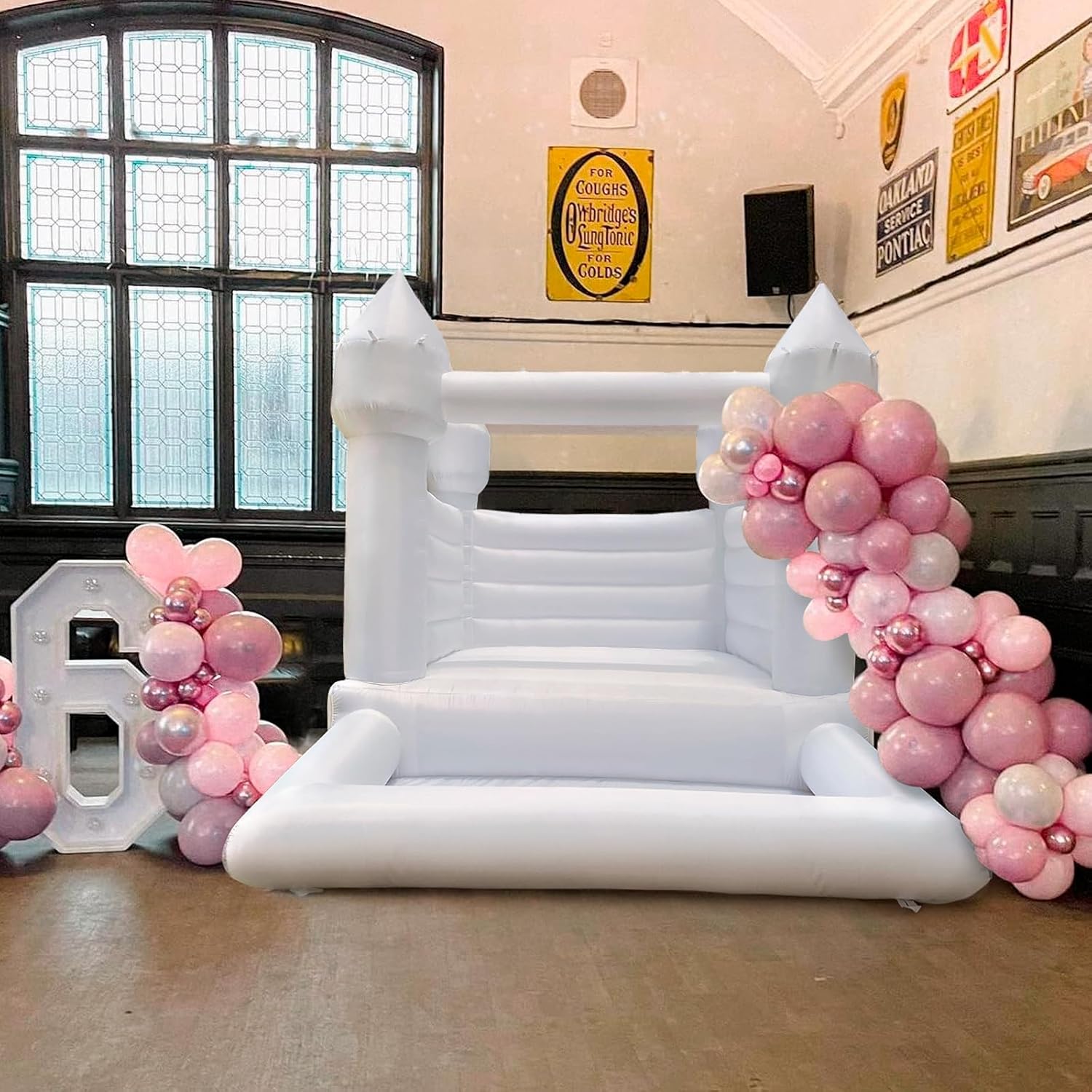 White Bounce House with Ball Pit Fun