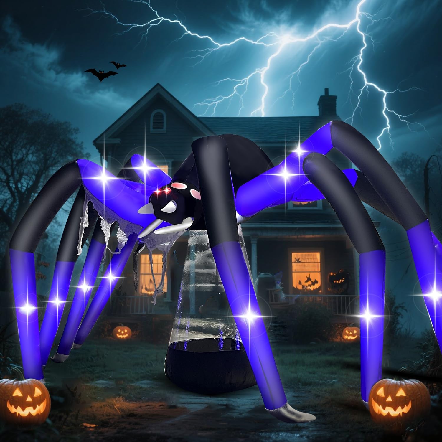 Halloween Inflatable Green Monster Yard Decoration with LED
