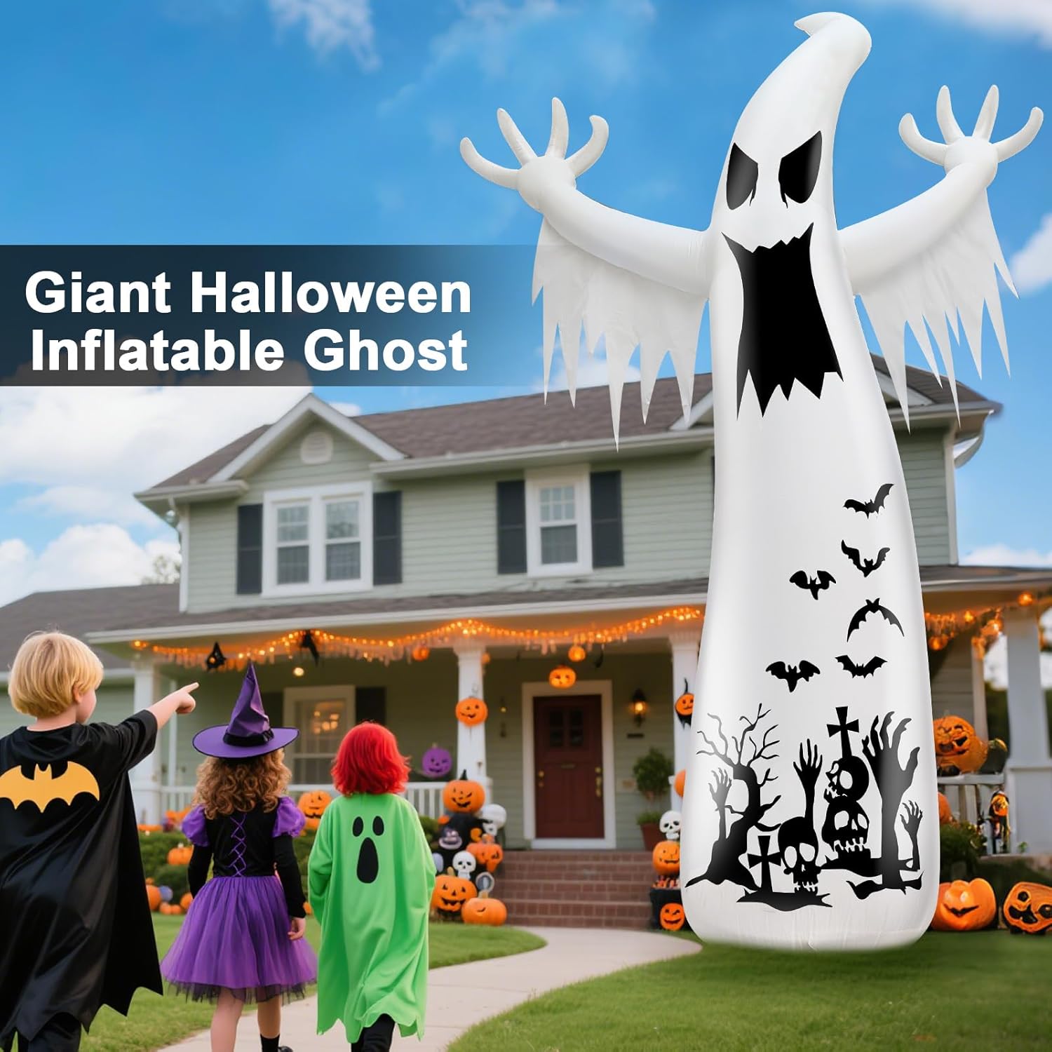 Halloween Inflatable UFO Cow Abduction with LEDs