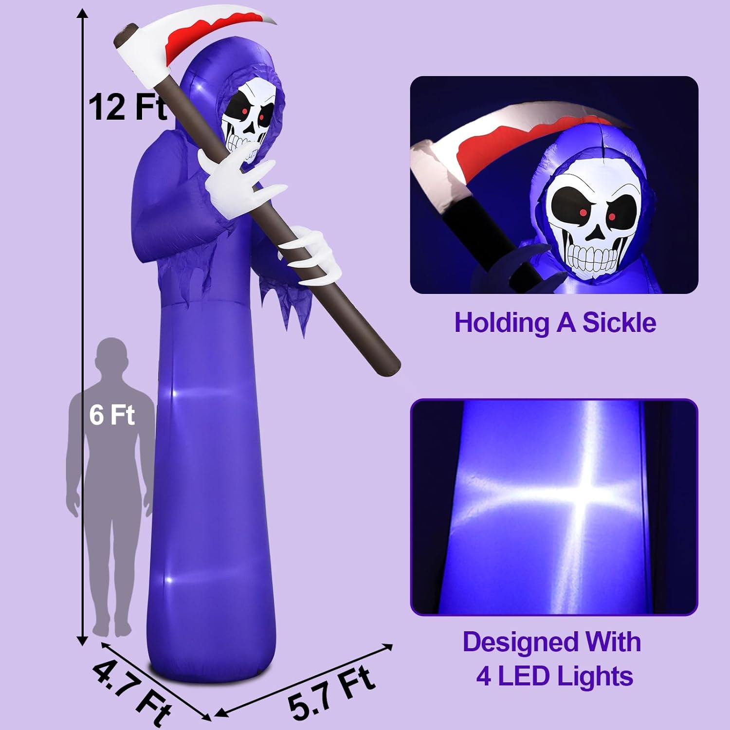 Giant Halloween Inflatable Pumpkins with LED Lights