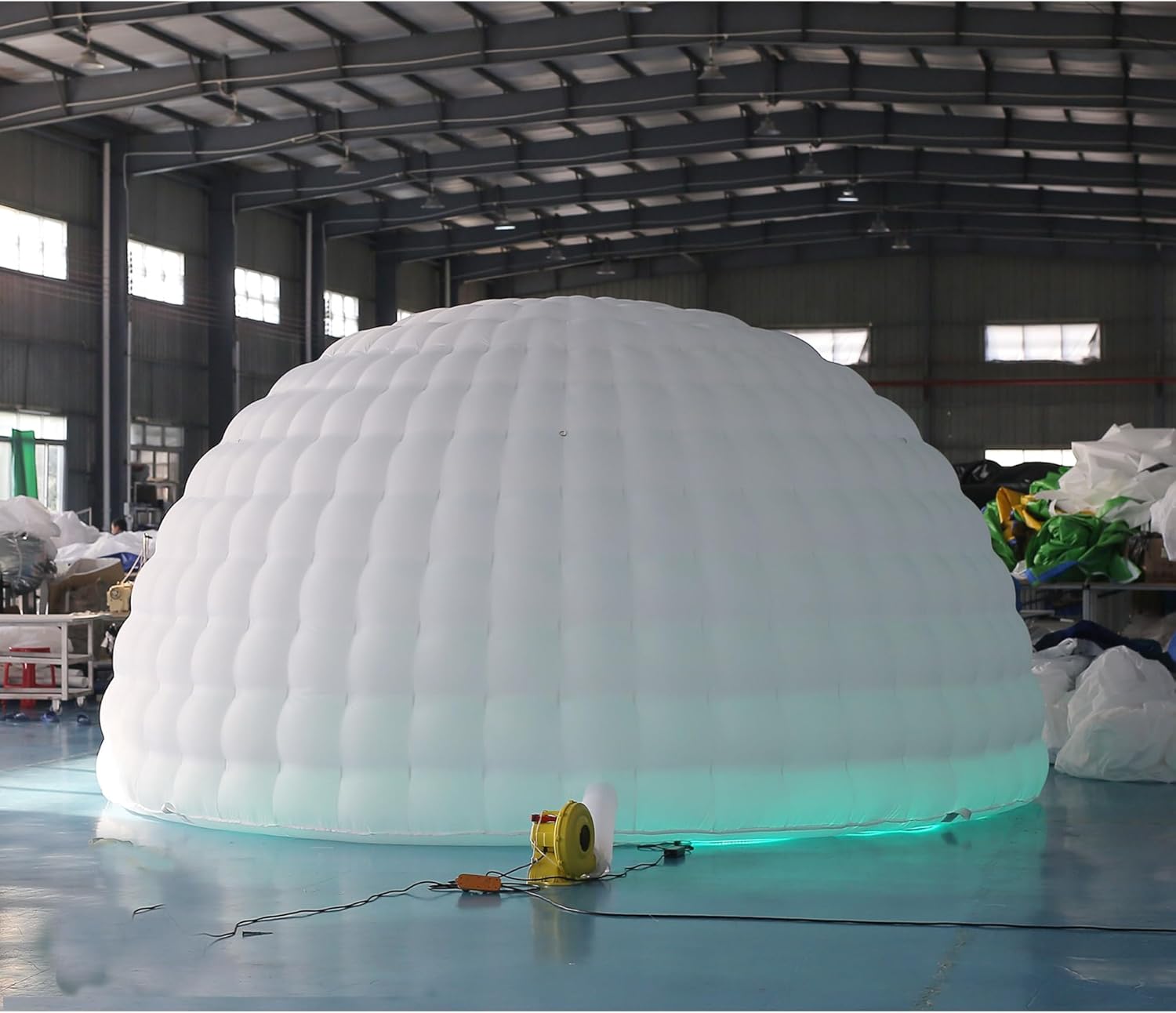 Tente dôme igloo gonflable portable d'extérieur avec éclairage LED pour fête, mariage, événement, camping