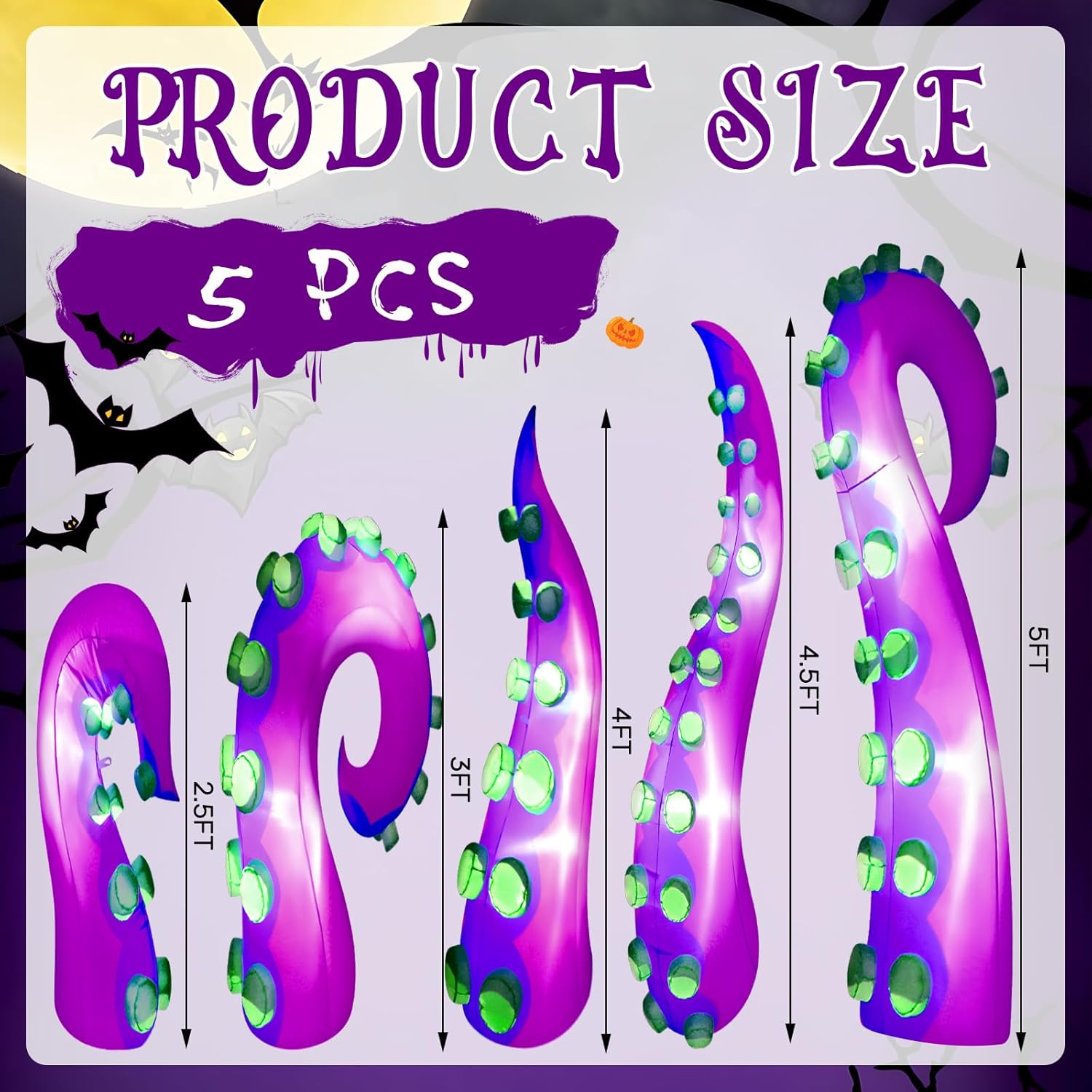Halloween Inflatable Octopus Tentacle Yard Decor