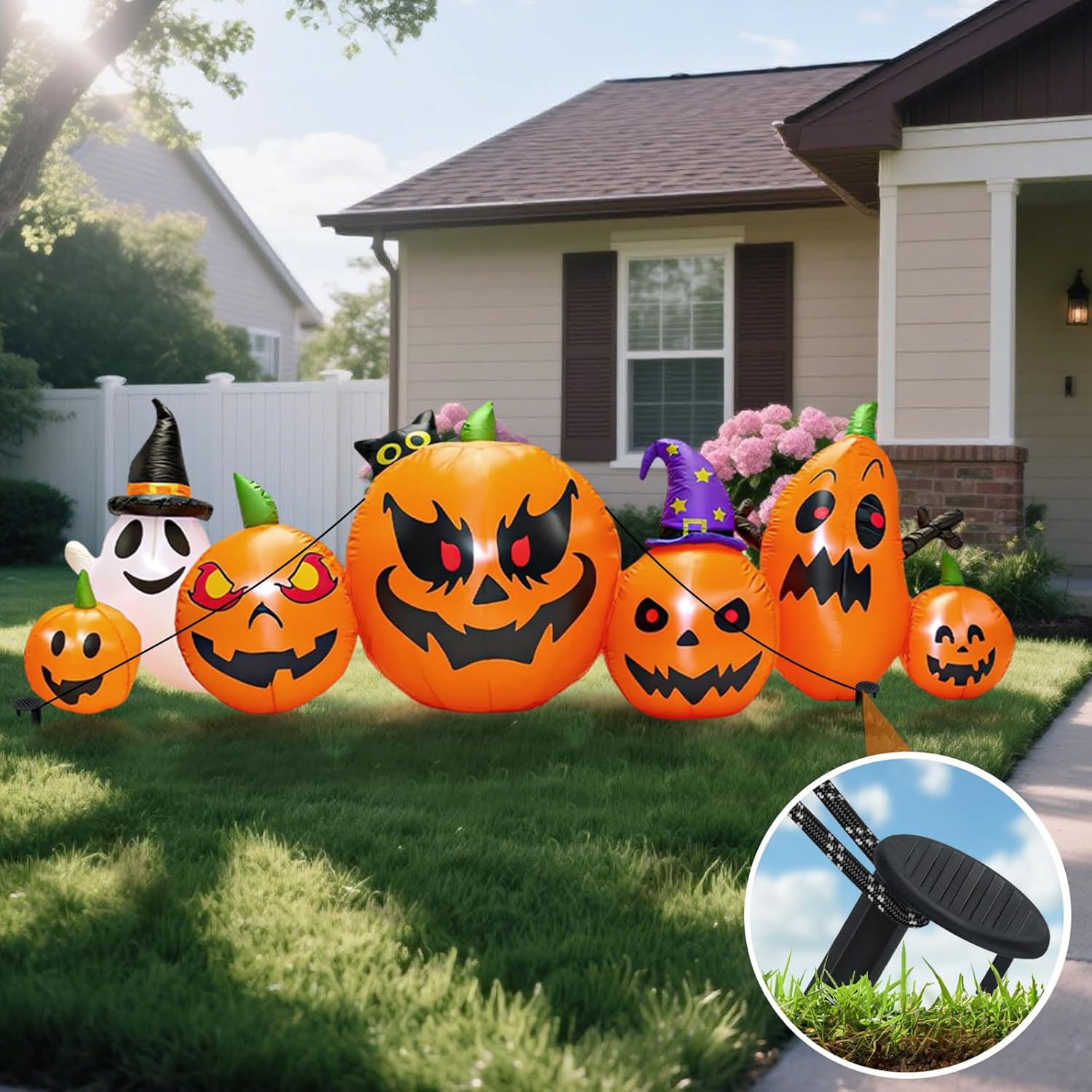 Halloween Inflatable Tree with LEDs for Yard