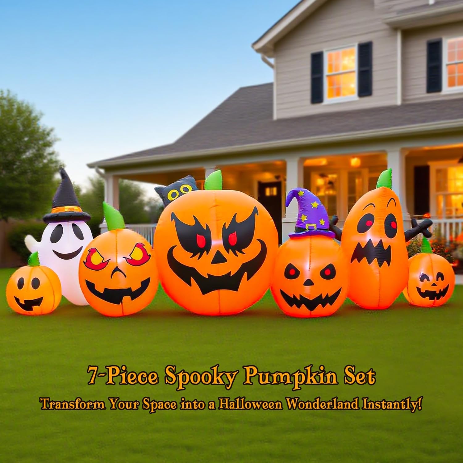 Halloween Inflatable Tree with LEDs for Yard