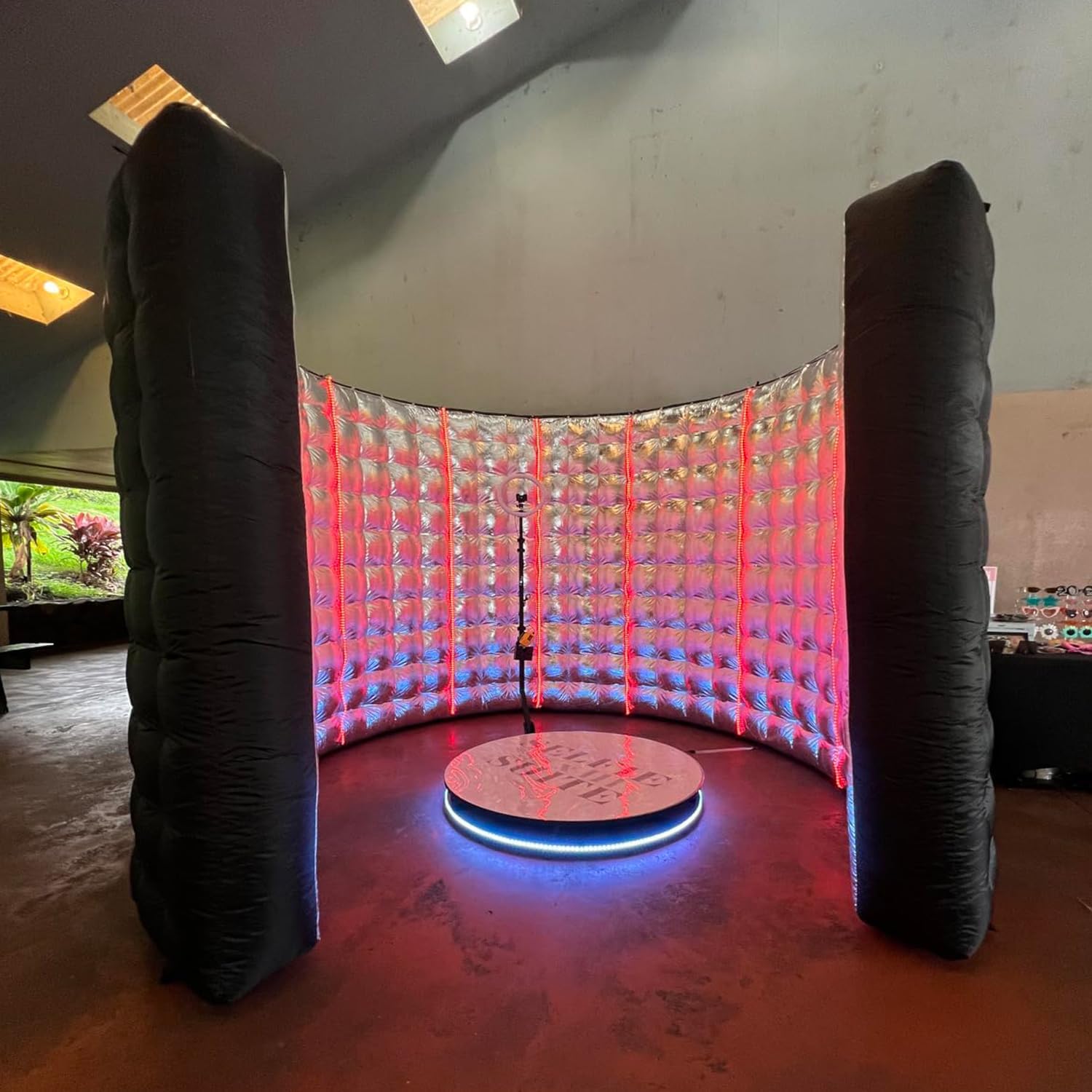 10FT Diameter Round Inflatable LED 360 Photo Booth Enclosure with LED Lights & Blower
