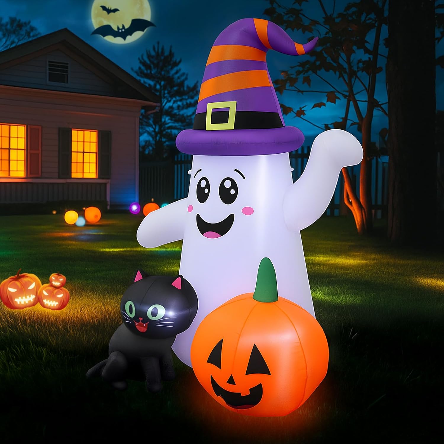 Halloween Inflatable Tree with LEDs for Yard