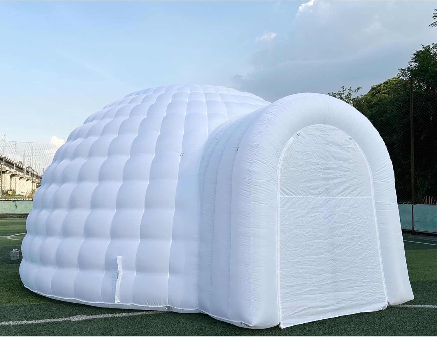 Tente dôme igloo gonflable portable d'extérieur avec éclairage LED pour fête, mariage, événement, camping