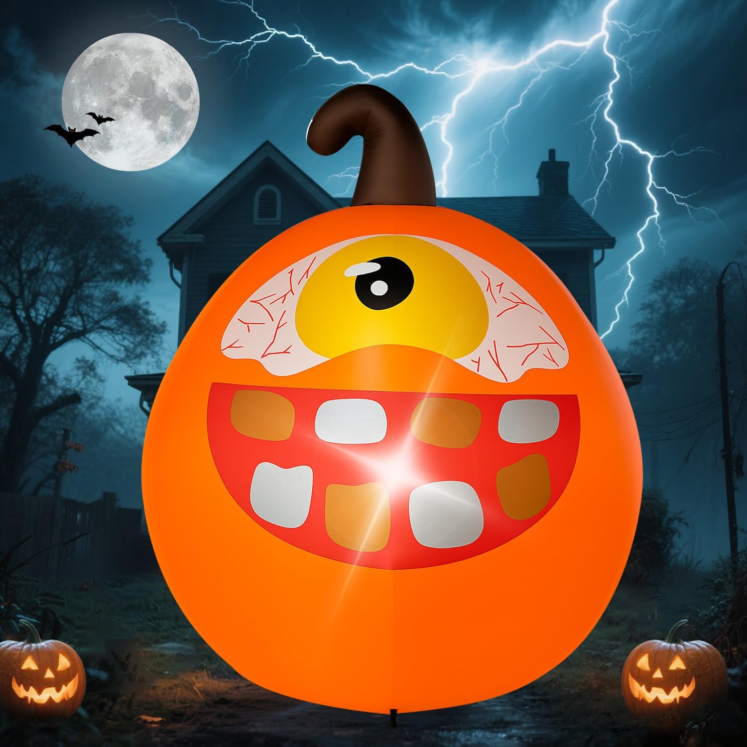 Halloween Inflatable Green Monster Yard Decoration with LED