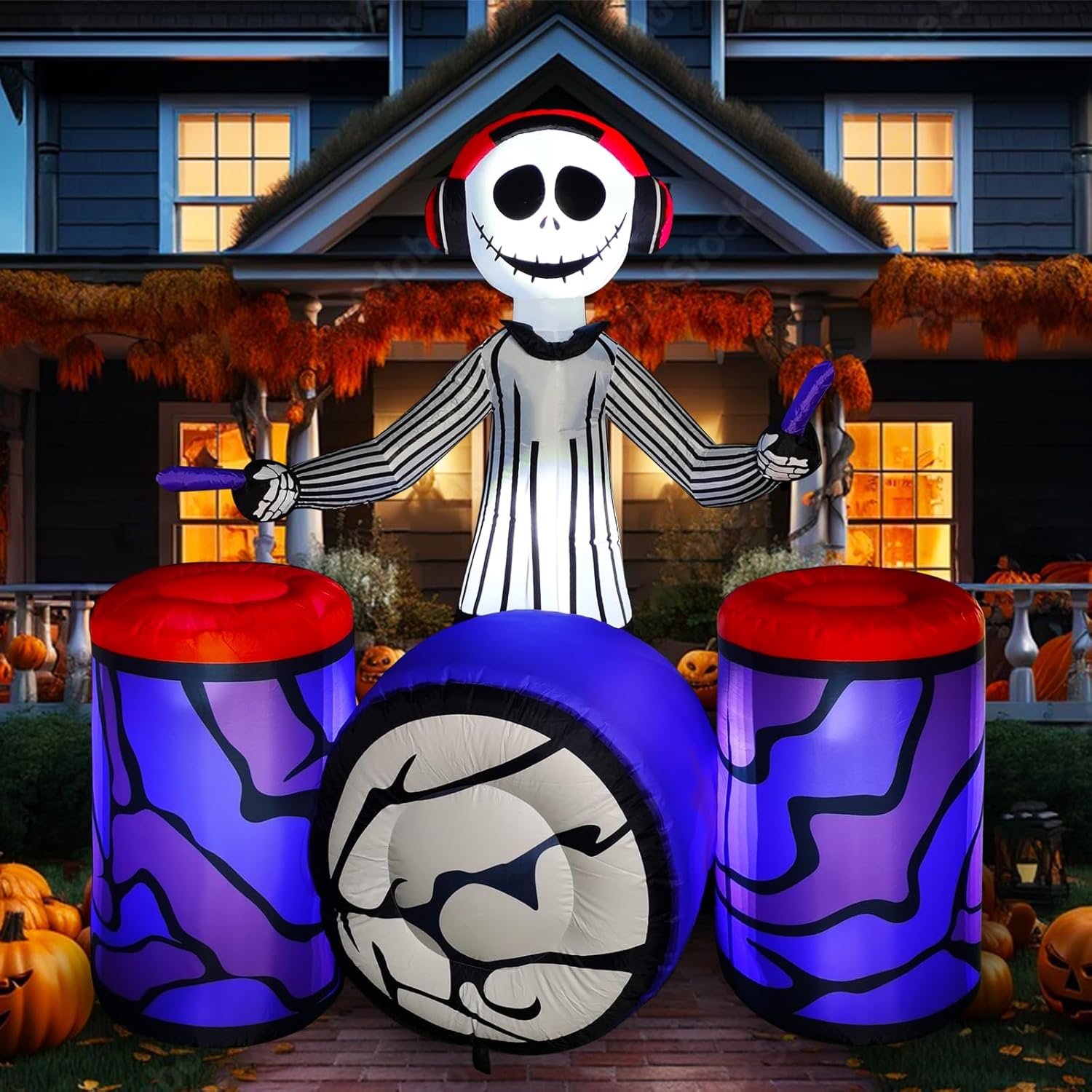 Arche gonflable d'Halloween de 10 pieds avec fantôme et LED intégrées