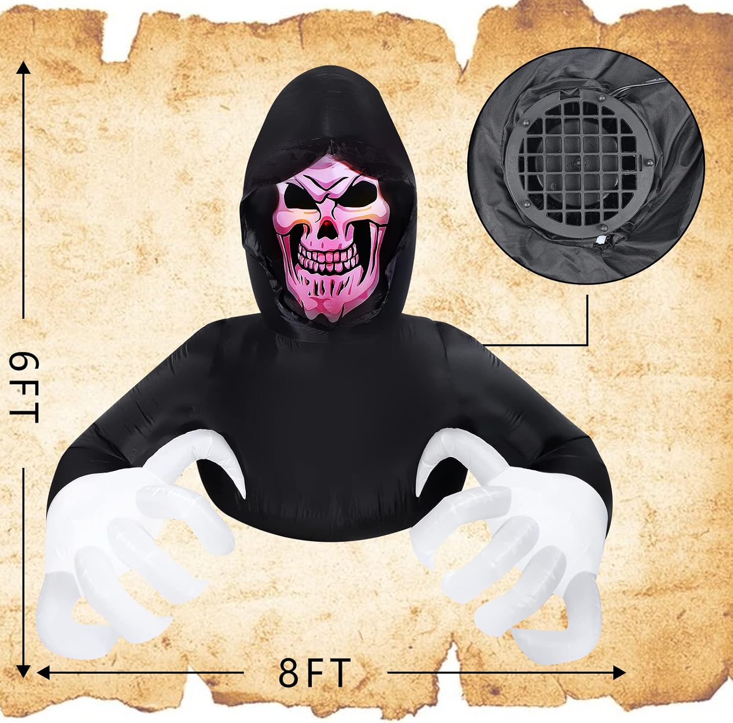 Inflatable Grim Reaper Halloween Decoration for Yard