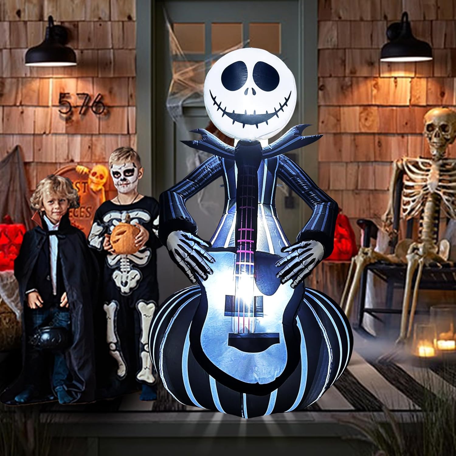 Arche gonflable d'Halloween de 10 pieds avec fantôme et LED intégrées