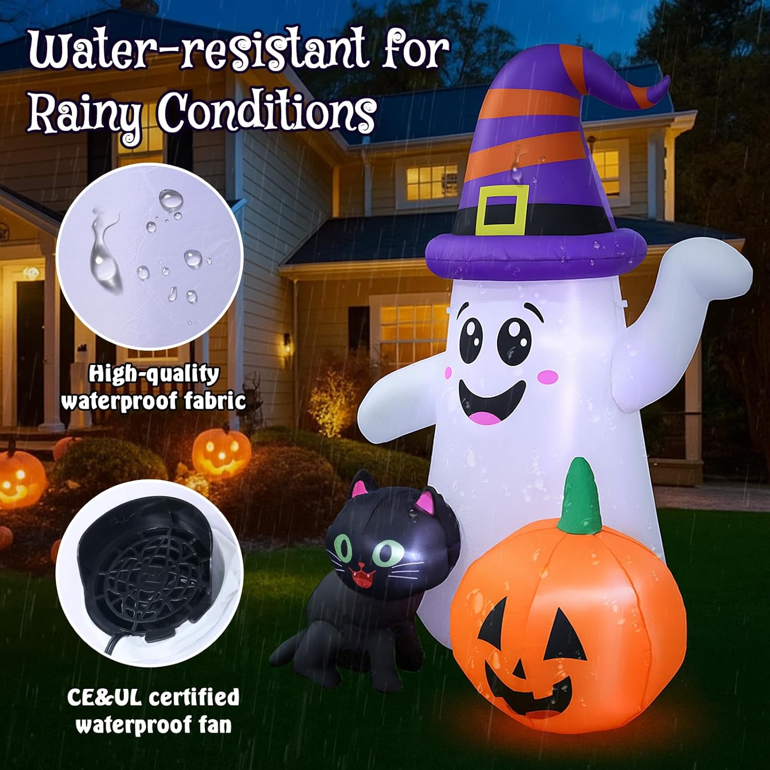 Halloween Inflatable Tree with LEDs for Yard