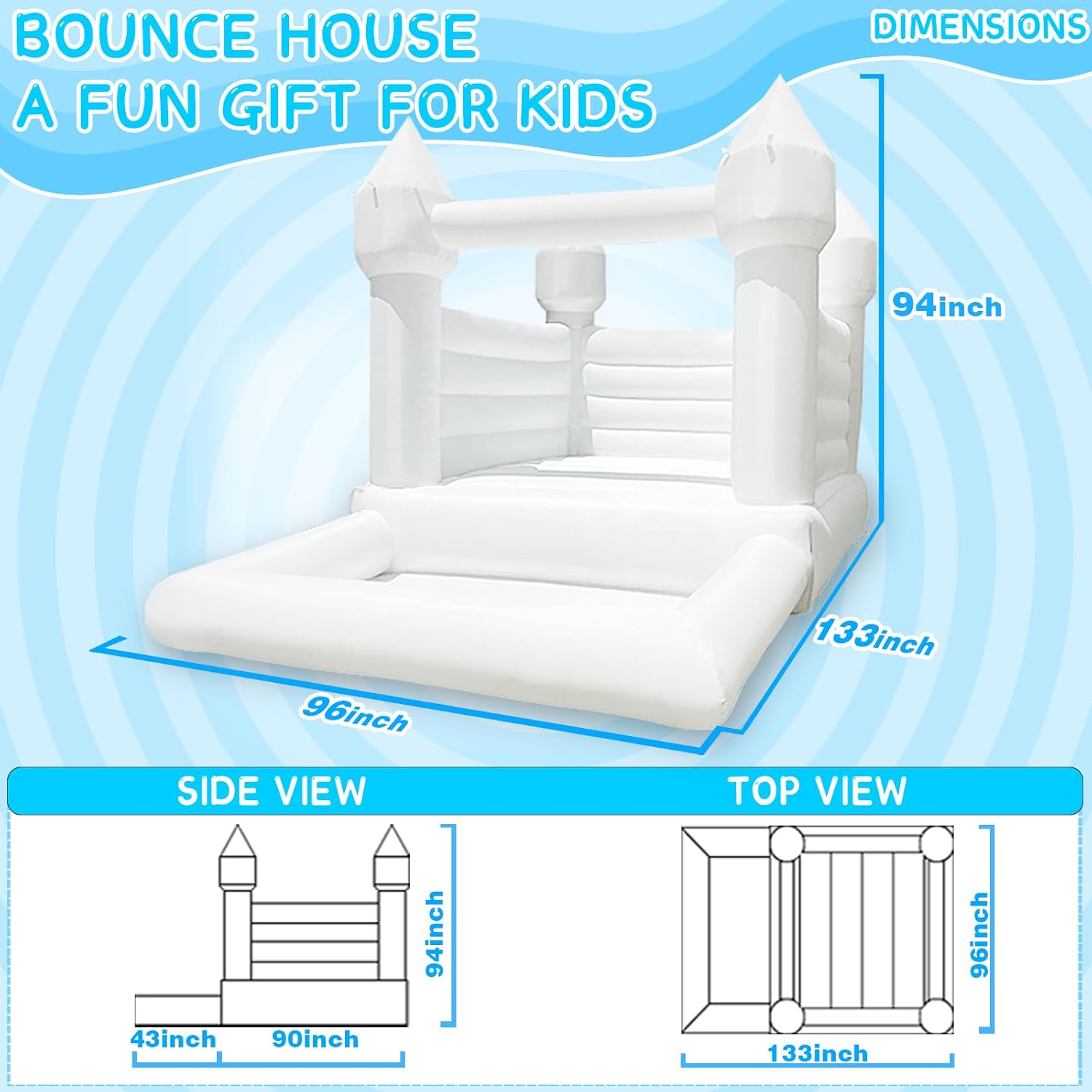 White Bounce House with Ball Pit Fun