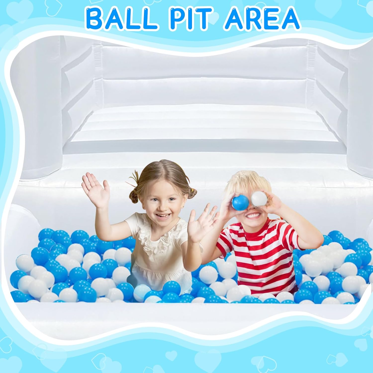 White Bounce House with Ball Pit Fun