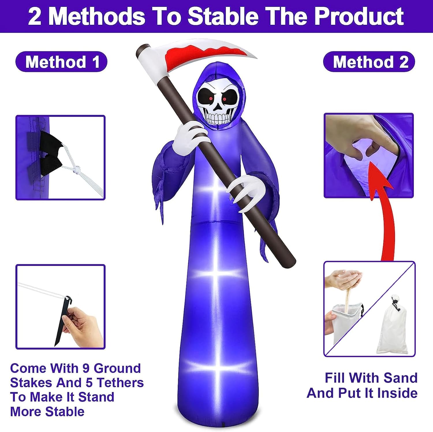 Giant Halloween Inflatable Pumpkins with LED Lights