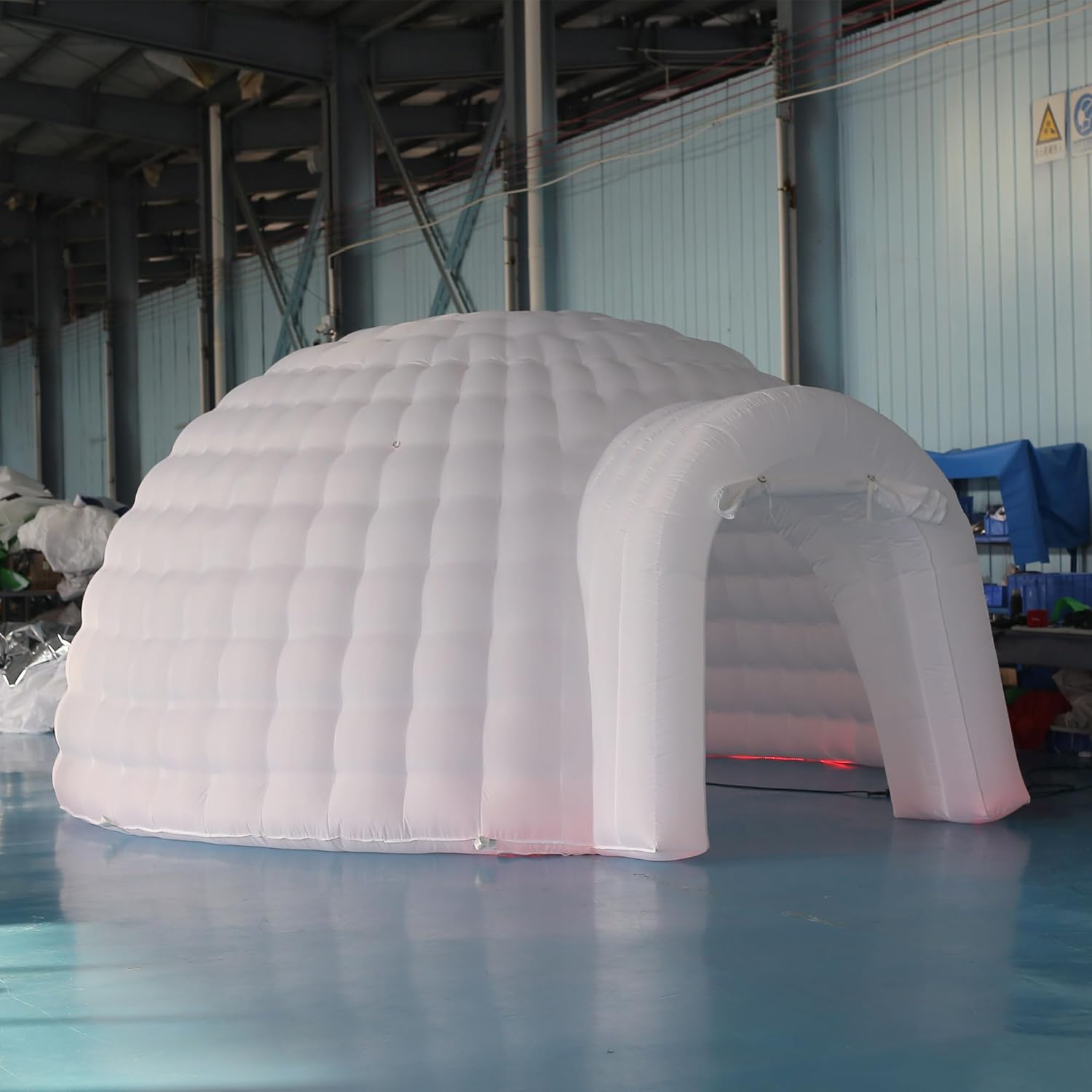 Tente dôme igloo gonflable portable d'extérieur avec éclairage LED pour fête, mariage, événement, camping